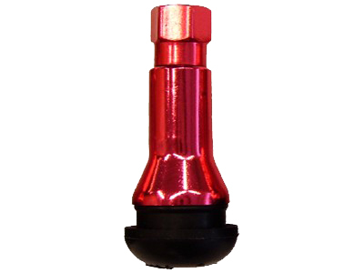 TR414ACa Bezdušový ventil pryžový chrom kryt červený pro otvor v disku 11,5mm, délka 40mm