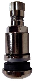 MS-525ALB Bezdušový ventil chrom BLACK pro otvor v disku 11,5mm, délka 45mm 