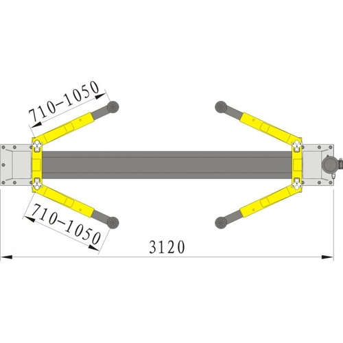 SZ22 Dvousloupový zvedák ECO 3500 kg, manuální bezpeč. západky