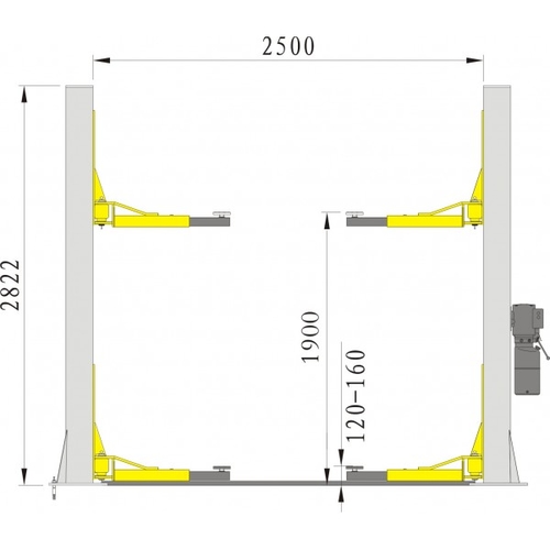 SZ22 Dvousloupový zvedák ECO 3500 kg, manuální bezpeč. západky